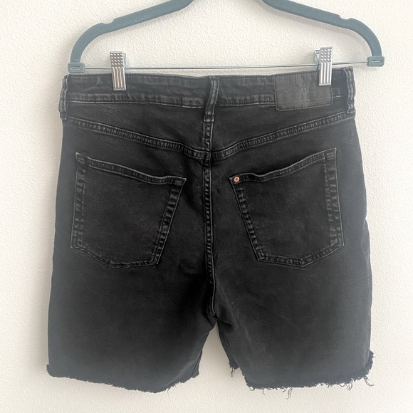 High Waisted Bermuda Black Jean Shorts - Picture 3 of 4